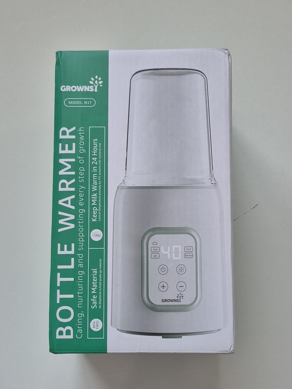 GROWNSY Green Bottle Warmer - Electric Baby Bottle Warmer